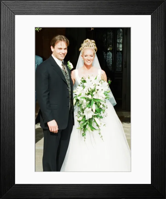 Framed Print : Mark Bosnich weds Sarah Jarret at the Coombe Abbey Hotel, Coventry, Friday 4th June 1999 Framed Print : Mark Bosnich weds Sarah Jarret at the Coombe Abbey Hotel, Coventry, Friday 4th June 1999