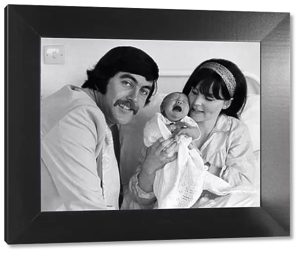 John Alderton and Pauline Collins with two-day-old baby Catherine Bridie at a nursing