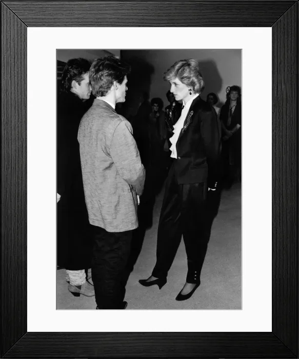 Framed Print : Princess Diana, Princess of Wales, with admirer Bryan Adams during the intermission of Framed Print : Princess Diana, Princess of Wales, with admirer Bryan Adams during the intermission of