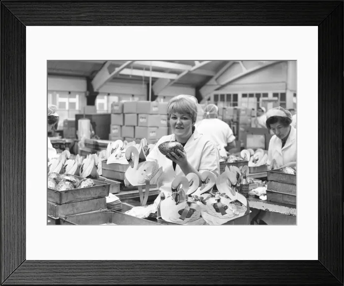 Framed Print : Packing on the Easter Egg production line at Cadburys Chocolate Bournville factory Framed Print : Packing on the Easter Egg production line at Cadburys Chocolate Bournville factory