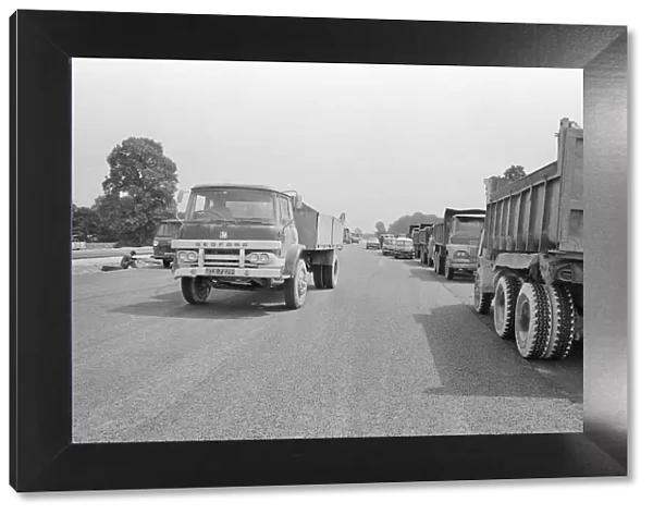 M4 Motorway Construction, 21st July 1971. Reading, Berkshire