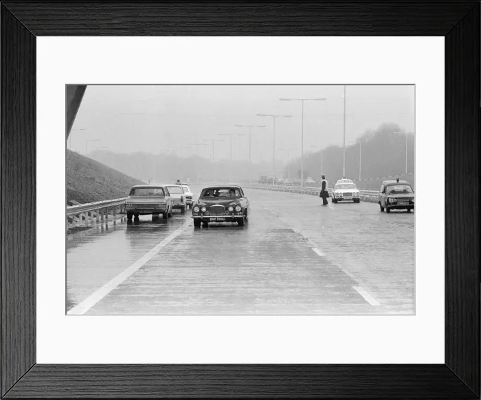 Framed Print : Official Opening of M4 Motorway by Conservative Junior Minister Michael Heseltine