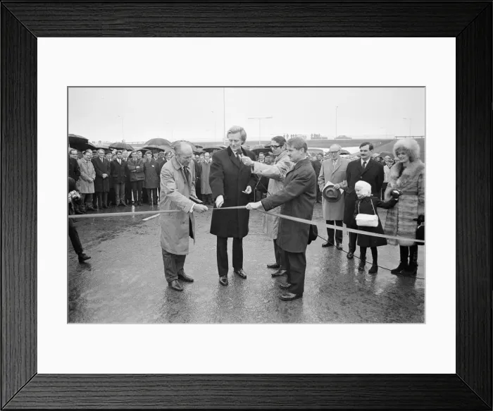 Framed Print : Official Opening of M4 Motorway by Conservative Junior Minister Michael Heseltine Framed Print : Official Opening of M4 Motorway by Conservative Junior Minister Michael Heseltine