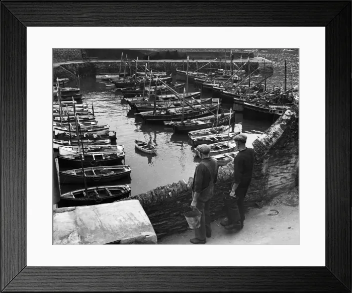 Framed Print : Industry: Fishing. The days work ended, fishing boats moved secure in the tiny harbour Framed Print : Industry: Fishing. The days work ended, fishing boats moved secure in the tiny harbour