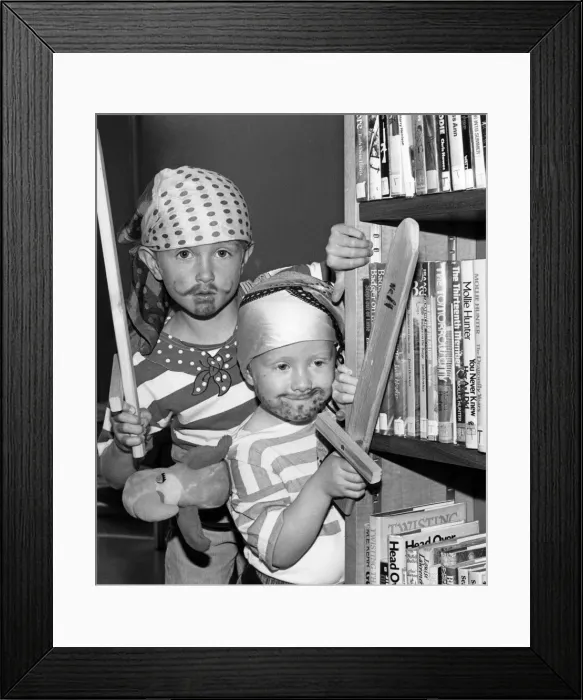 Framed Print : Yo Ho Ho! Swash-buckling pirates swarm the good ship Stockton Library Framed Print : Yo Ho Ho! Swash-buckling pirates swarm the good ship Stockton Library