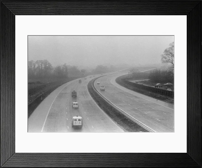 Framed Print : Opening of M4 Motorway 22nd December 1971. With the English section of the motorway Framed Print : Opening of M4 Motorway 22nd December 1971. With the English section of the motorway