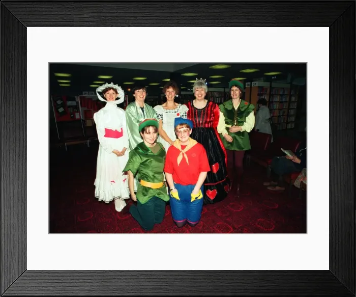Framed Print : Librarians at Stockton Library have dressed up as characters from well known books Framed Print : Librarians at Stockton Library have dressed up as characters from well known books