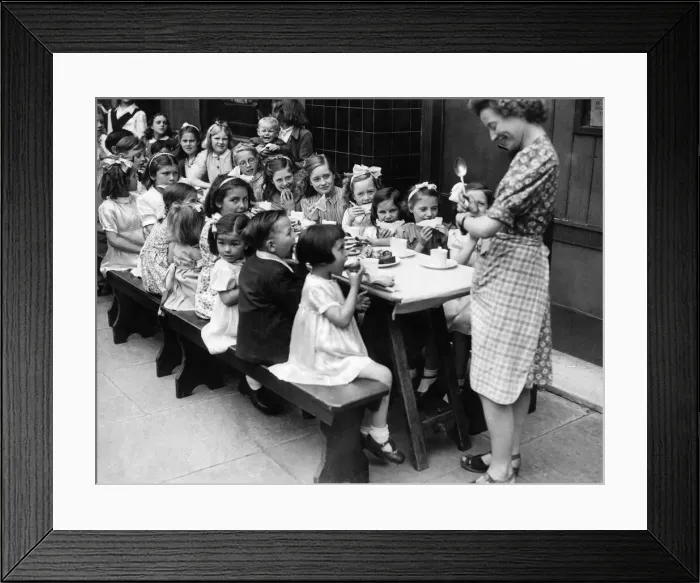 Framed Print : Childrens party at Whitecross St. E. C. This is what the adults saw as they watched