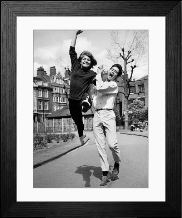Framed Print : Leading Cliff a dance! Girl leading Cliff Richard in a light-hearted
