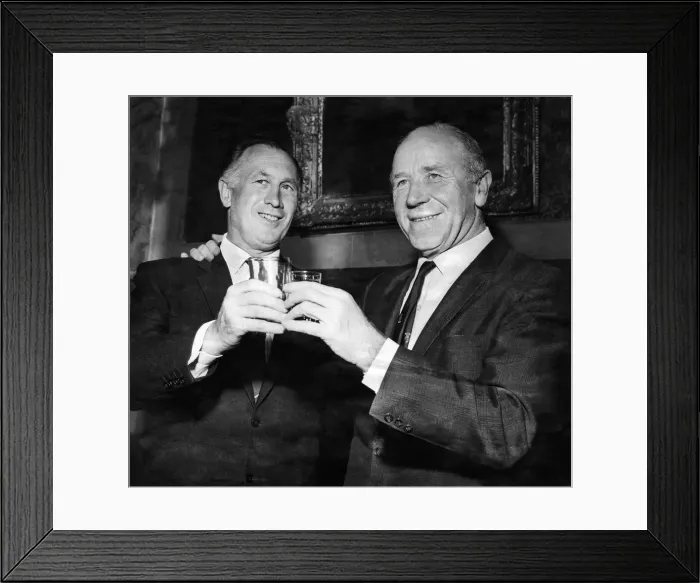Framed Print : Reception for Manchester City at Town Hall. Manchester City manager Joe Mercer