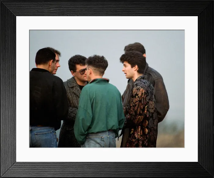 Framed Print : Acid House music fans gather for a party. 10th November 1988