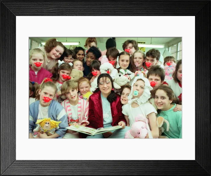 Framed Print : Pupils from Turves Green Girls School in Longbridge who were allowed to dress in night Framed Print : Pupils from Turves Green Girls School in Longbridge who were allowed to dress in night