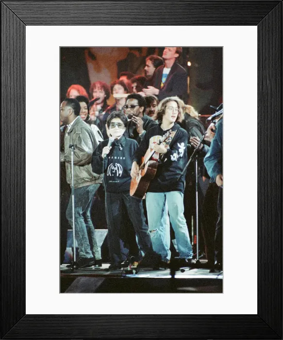 Framed Print : John Lennon Scholarship Concert held at Pier Head, Liverpool. Saturday 5th May 1990 Framed Print : John Lennon Scholarship Concert held at Pier Head, Liverpool. Saturday 5th May 1990