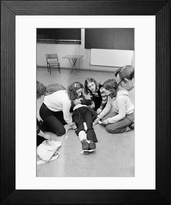 Framed Print : St Johns Ambulance First Aid Training, 10th February 1979 Framed Print : St Johns Ambulance First Aid Training, 10th February 1979