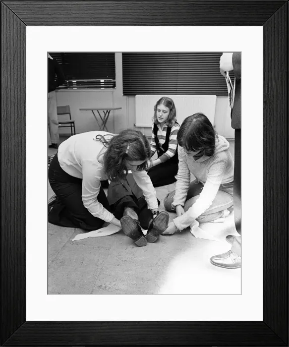 Framed Print : St Johns Ambulance First Aid Training, 10th February 1979 Framed Print : St Johns Ambulance First Aid Training, 10th February 1979