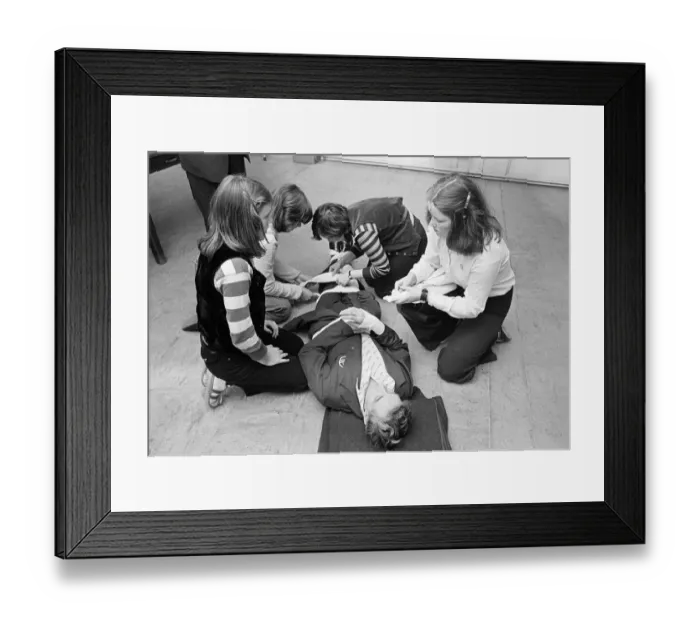 Framed Print : St Johns Ambulance First Aid Training, 10th February 1979 Framed Print : St Johns Ambulance First Aid Training, 10th February 1979