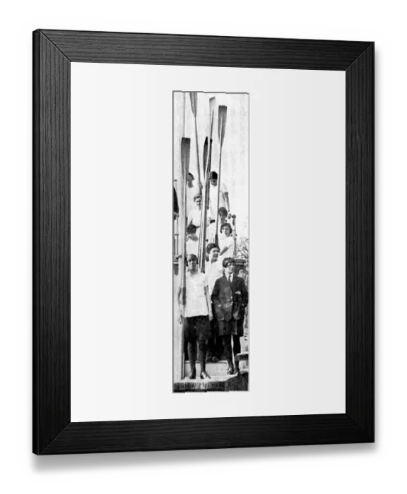 Framed Print : The Oxford womens crew which beat a Newham eight in a rowing contest on the Isis Framed Print : The Oxford womens crew which beat a Newham eight in a rowing contest on the Isis