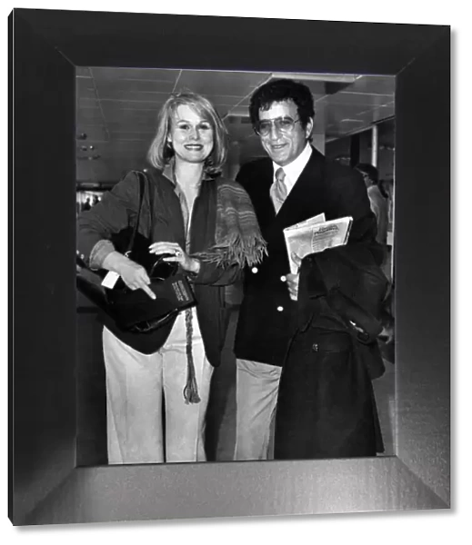 Tony Bennett and wife Sandra before leaving Heathrow today on Concorde. May 1978