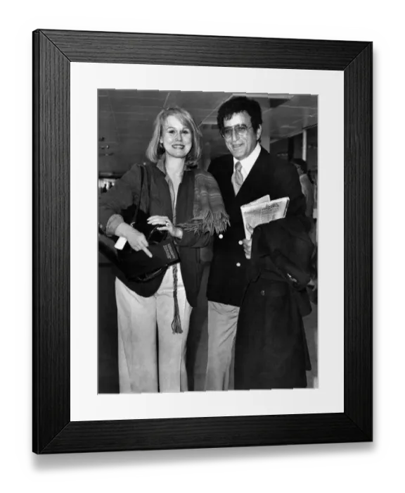 Framed Print : Tony Bennett and wife Sandra before leaving Heathrow today on Concorde. May 1978 Framed Print : Tony Bennett and wife Sandra before leaving Heathrow today on Concorde. May 1978