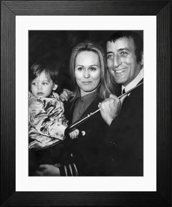 Framed Print : American singer Tony Bennett, pictured in London today with his new wife Sandie
