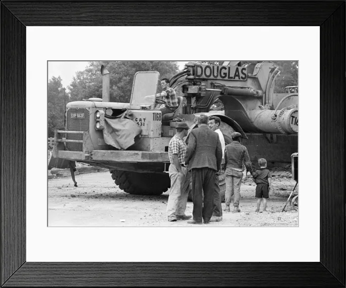 Framed Print : M4 Motorway Construction, June 1970. Junction 10, Winnersh, Wokingham