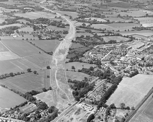 M4 Motorway Construction, June 1970. Near Woodley, Wokingham, Berkshire