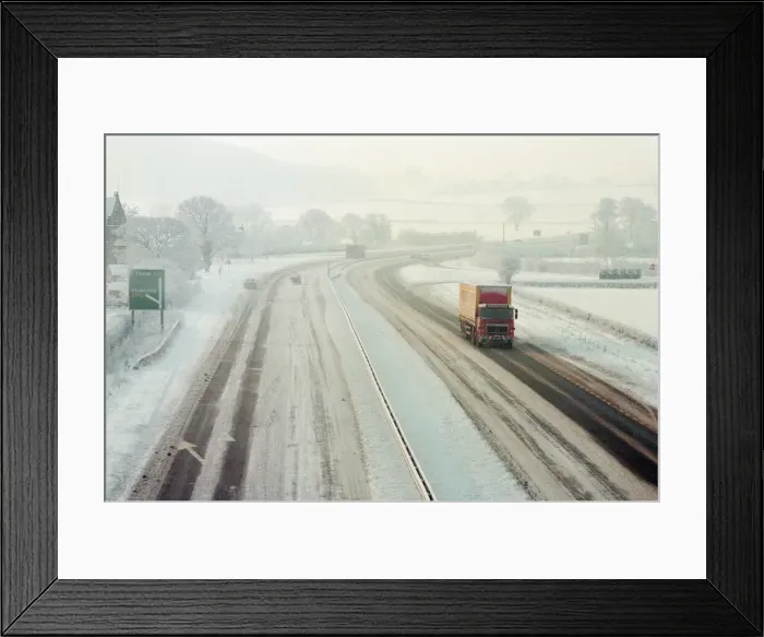 Framed Print : Snow Scenes, A19 Motorway, Teesside, 22nd February 1994 Framed Print : Snow Scenes, A19 Motorway, Teesside, 22nd February 1994