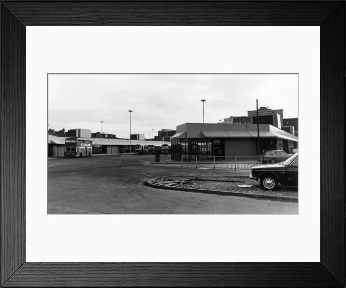 Framed Print : Middlesbrough Bus Station, Teesside, 29th September 1982 Framed Print : Middlesbrough Bus Station, Teesside, 29th September 1982