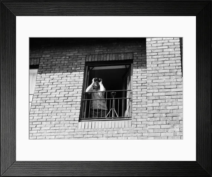 Framed Print : A spectator watching Princess Diana visiting the Boyd Court Guinness Trust Housing Estate