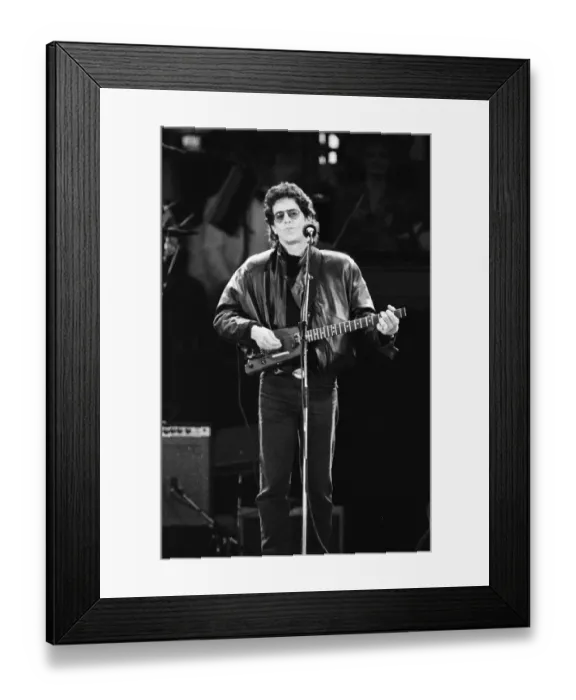Framed Print : John Lennon Memorial Concert held at Pier Head, Liverpool. Lou Reed performs Framed Print : John Lennon Memorial Concert held at Pier Head, Liverpool. Lou Reed performs