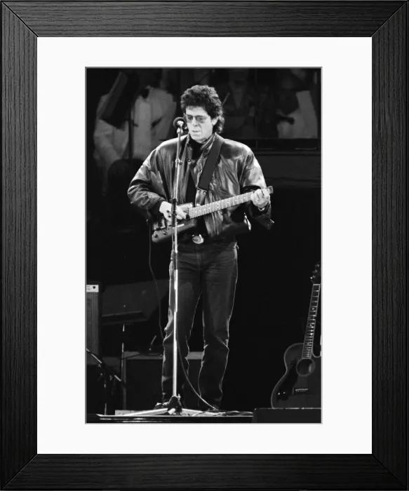 Framed Print : John Lennon Memorial Concert held at Pier Head, Liverpool. Lou Reed performs Framed Print : John Lennon Memorial Concert held at Pier Head, Liverpool. Lou Reed performs