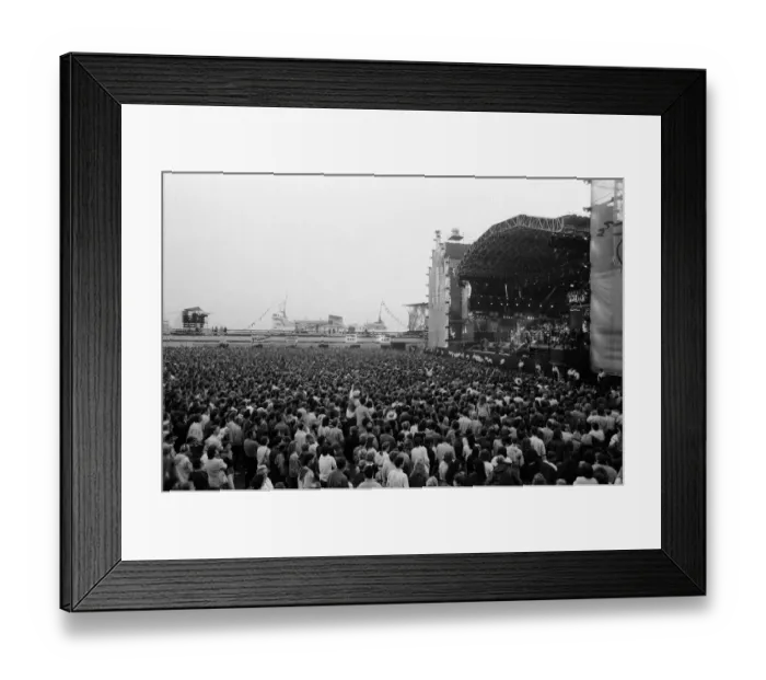 Framed Print : John Lennon Memorial Concert held at Pier Head, Liverpool. 5th May 1990