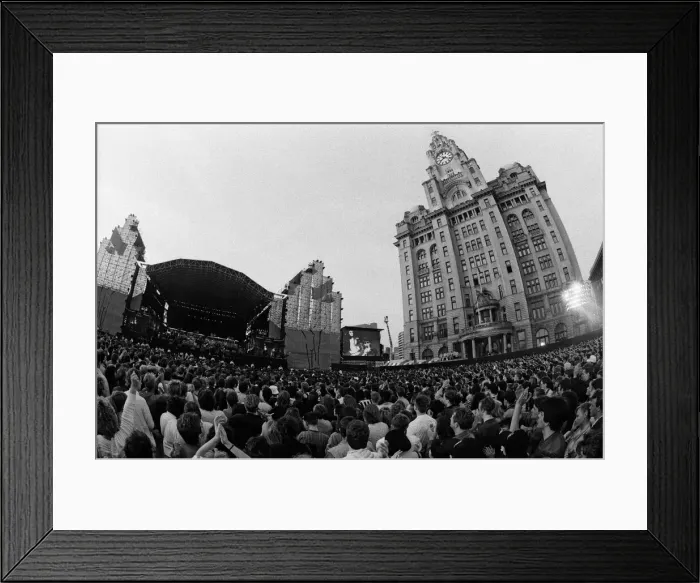 Framed Print : John Lennon Memorial Concert held at Pier Head, Liverpool. 5th May 1990 Framed Print : John Lennon Memorial Concert held at Pier Head, Liverpool. 5th May 1990