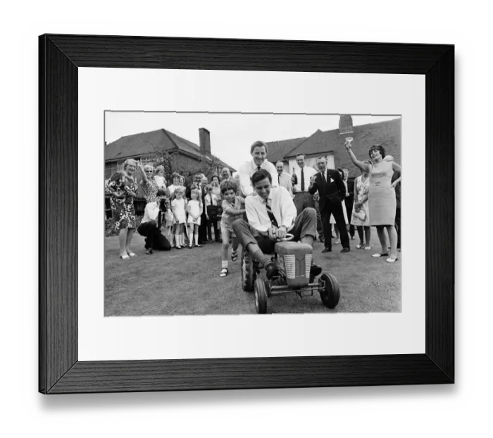 Framed Print : Garden Party at home of Graham Hill, Motor Racing Driver Framed Print : Garden Party at home of Graham Hill, Motor Racing Driver