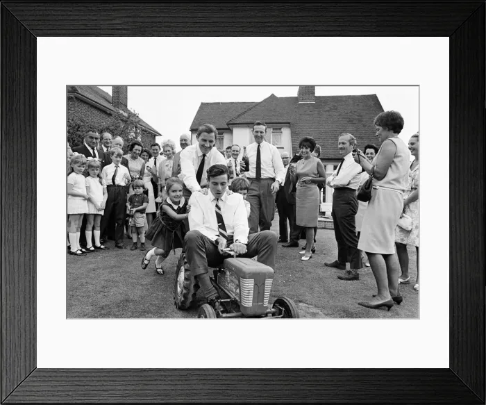 Framed Print : Garden Party at home of Graham Hill, Motor Racing Driver Framed Print : Garden Party at home of Graham Hill, Motor Racing Driver