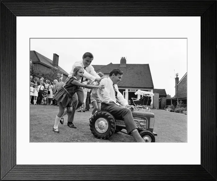 Framed Print : Garden Party at home of Graham Hill, Motor Racing Driver Framed Print : Garden Party at home of Graham Hill, Motor Racing Driver