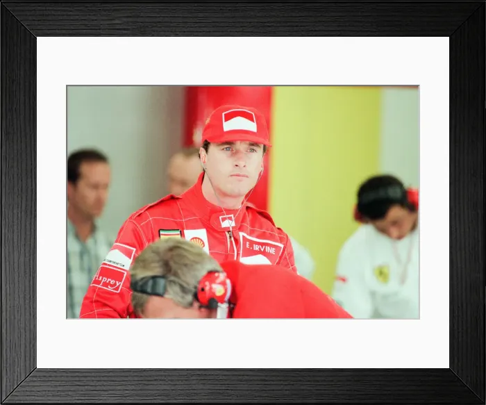 Framed Print : Eddie Irvine, Ferrari Motor Racing Driver, pictured at Qualifying session Framed Print : Eddie Irvine, Ferrari Motor Racing Driver, pictured at Qualifying session