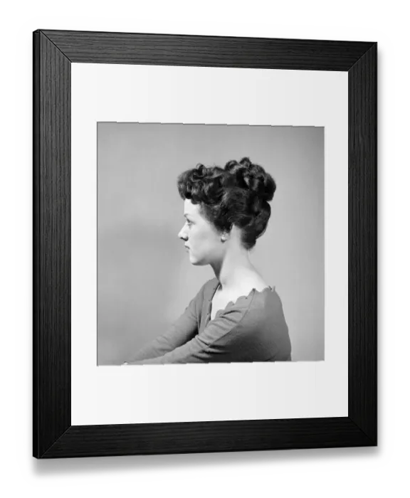 Framed Print : Fashion: Hair styles by Raymond. April 1956 B475-008 Framed Print : Fashion: Hair styles by Raymond. April 1956 B475-008
