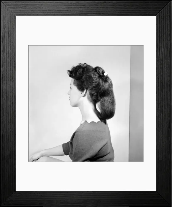 Framed Print : Fashion: Hair styles by Raymond. April 1956 B475-004 Framed Print : Fashion: Hair styles by Raymond. April 1956 B475-004