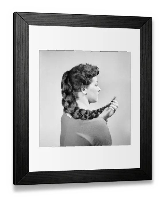 Framed Print : Fashion: Hair styles by Raymond. April 1956 B475-002 Framed Print : Fashion: Hair styles by Raymond. April 1956 B475-002