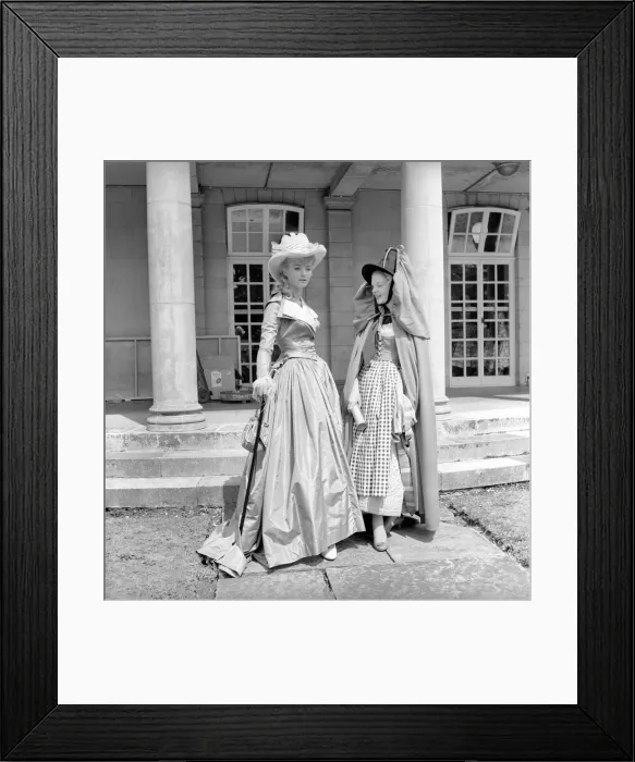 Framed Print : Actresses and models take part in a 18th century fashion parade at Pinewood Studios
