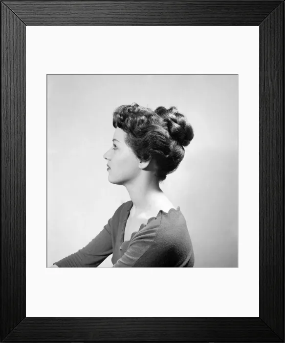 Framed Print : Fashion: Hair styles by Raymond. April 1956 B475-011 Framed Print : Fashion: Hair styles by Raymond. April 1956 B475-011