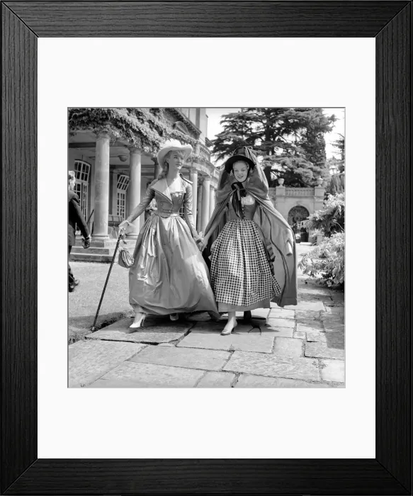 Framed Print : Actresses and models take part in a 18th century fashion parade at Pinewood Studios Framed Print : Actresses and models take part in a 18th century fashion parade at Pinewood Studios