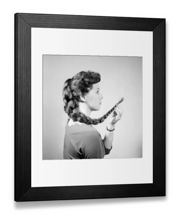 Framed Print : Fashion: Hair styles by Raymond. April 1956 B475-015