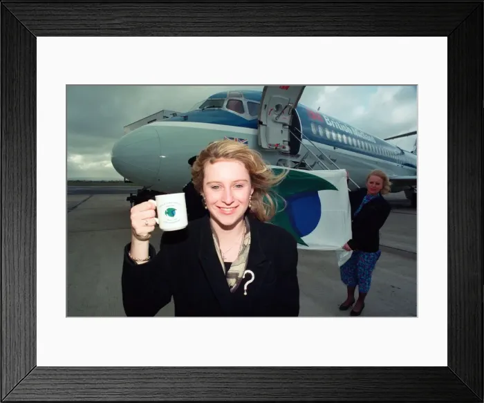 Framed Print : Teesside Airport authority have a new logo to celebrate the 30th Anniversary of Framed Print : Teesside Airport authority have a new logo to celebrate the 30th Anniversary of
