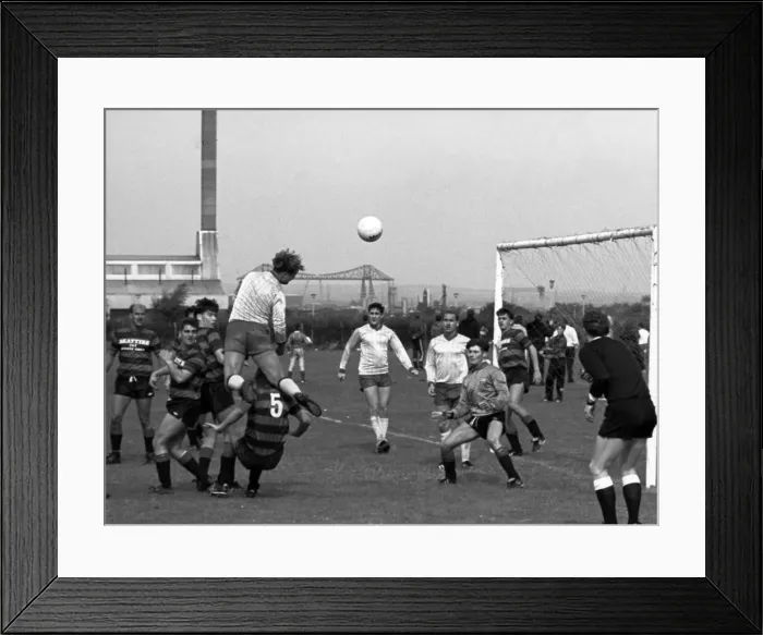 Framed Print : Red Rose 3-3 Billingham Constitutional, Teesborough League match at Prissick Base