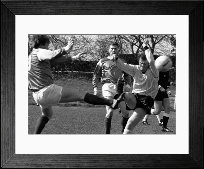 Framed Print : Billingham Synthonia Football Team, in action, 15th April 1989 Framed Print : Billingham Synthonia Football Team, in action, 15th April 1989