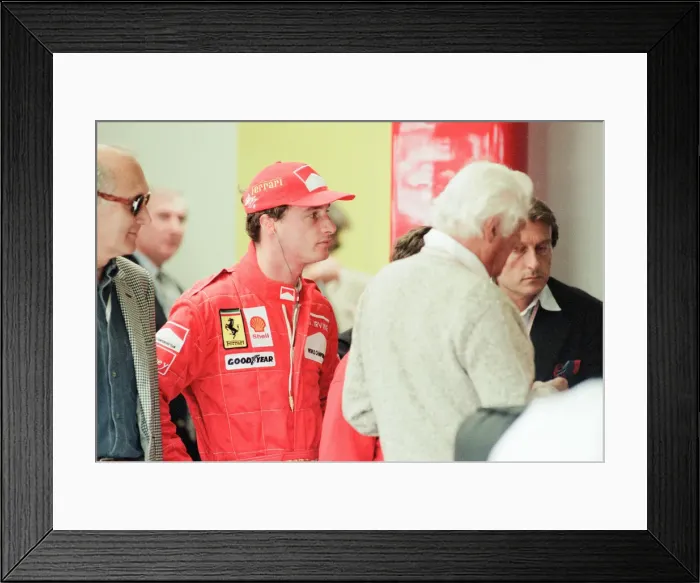 Framed Print : Eddie Irvine, Ferrari Motor Racing Driver, pictured at Qualifying session Framed Print : Eddie Irvine, Ferrari Motor Racing Driver, pictured at Qualifying session