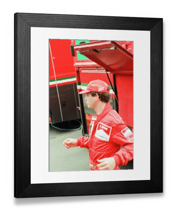 Framed Print : Eddie Irvine, Ferrari Motor Racing Driver, pictured at Qualifying session