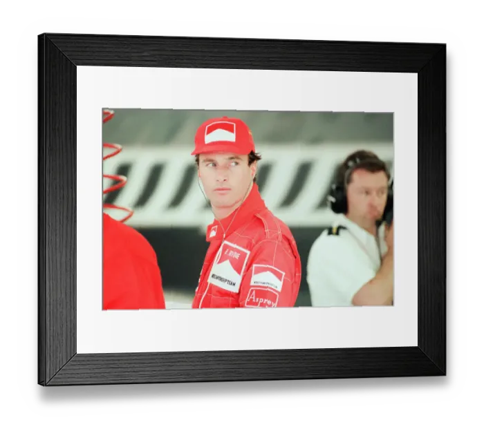 Framed Print : Eddie Irvine, Ferrari Motor Racing Driver, pictured at Qualifying session Framed Print : Eddie Irvine, Ferrari Motor Racing Driver, pictured at Qualifying session